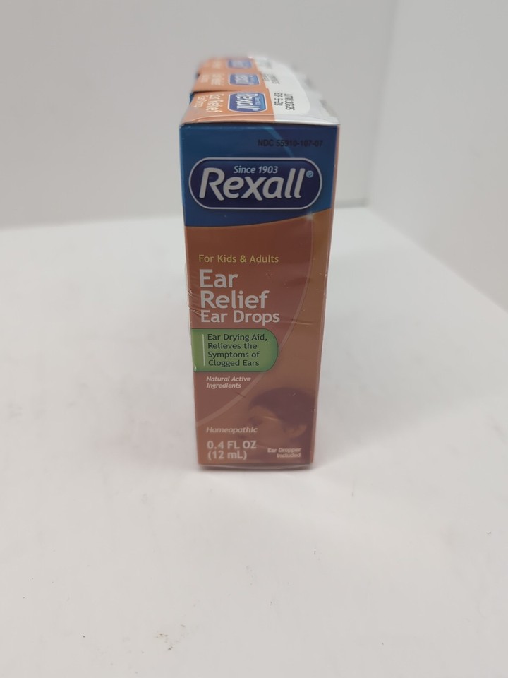 3 PACK Rexall Ear Relief Ear Drops 0.4oz Kids Adults Ear Drying Aid