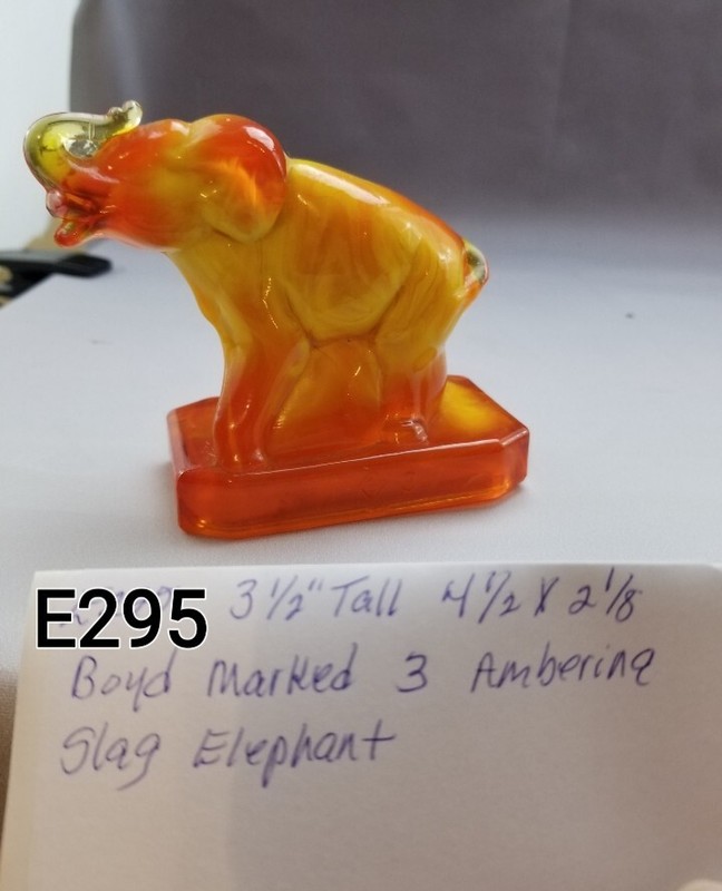 Boyd Art Glass Zack The Elephant Figurine Orange Sl@g
