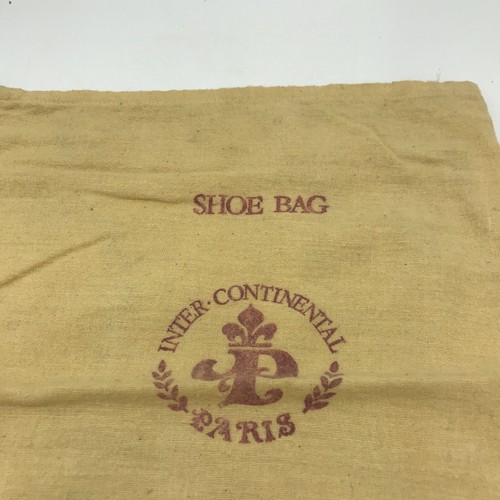 Vintage Intercontinental Paris Hotel Shoe Bag Sac a Chaussures 14" x 12" - Picture 3 of 4