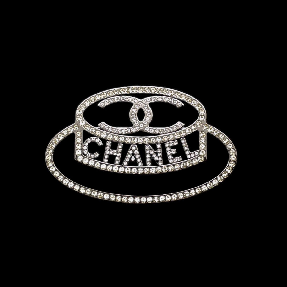 RAREAuth CHANEL CC LOGO Hat Brooch Silver B17B Vintage From Japan
