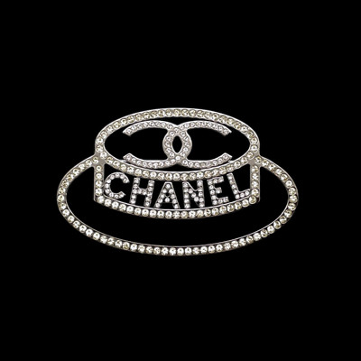 RAREAuth CHANEL CC LOGO Hat Brooch Silver B17B Vintage From Japan
