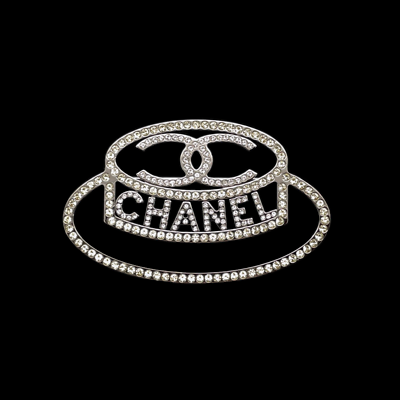 RAREAuth CHANEL CC LOGO Hat Brooch Silver B17B Vintage From Japan