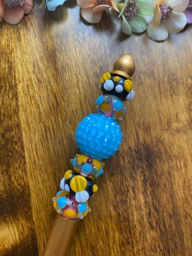 Unique Metal Beaded Pen Lampwork Glass Beads Beadable Pens - Picture 9 of 12