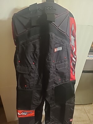 NWT EVIL PAINTBALL PANTS XL PADDED BLACK RED CARGO NYLON MESH-LINED NEW W/  TAG