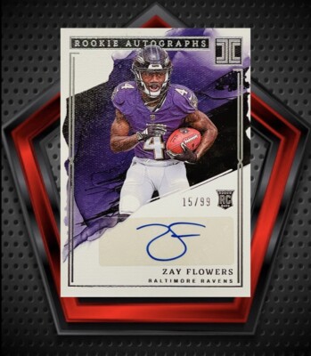 fafi サイン入り carmine volt 原画レプリカ Zay Flowers RC *15/99* Auto 2023 Panini Impeccable #RA-ZF