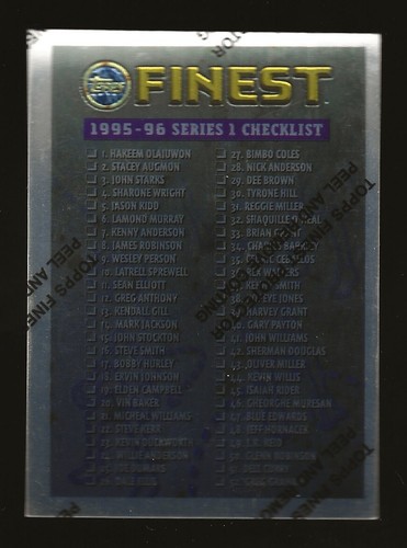 1995-96 Topps Finest Baketball Series 1 Checklist #111 With Coating
