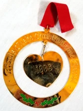 Friends Make Christmas Time Special 1993 Gold-Tone Metal Hanging Ornament Heart