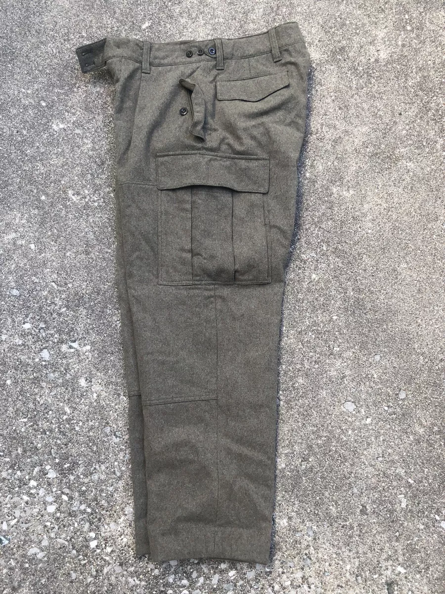 Vintage Bulag Munchen 1962 Heavy Wool Pants Mens German Military Cargo Green