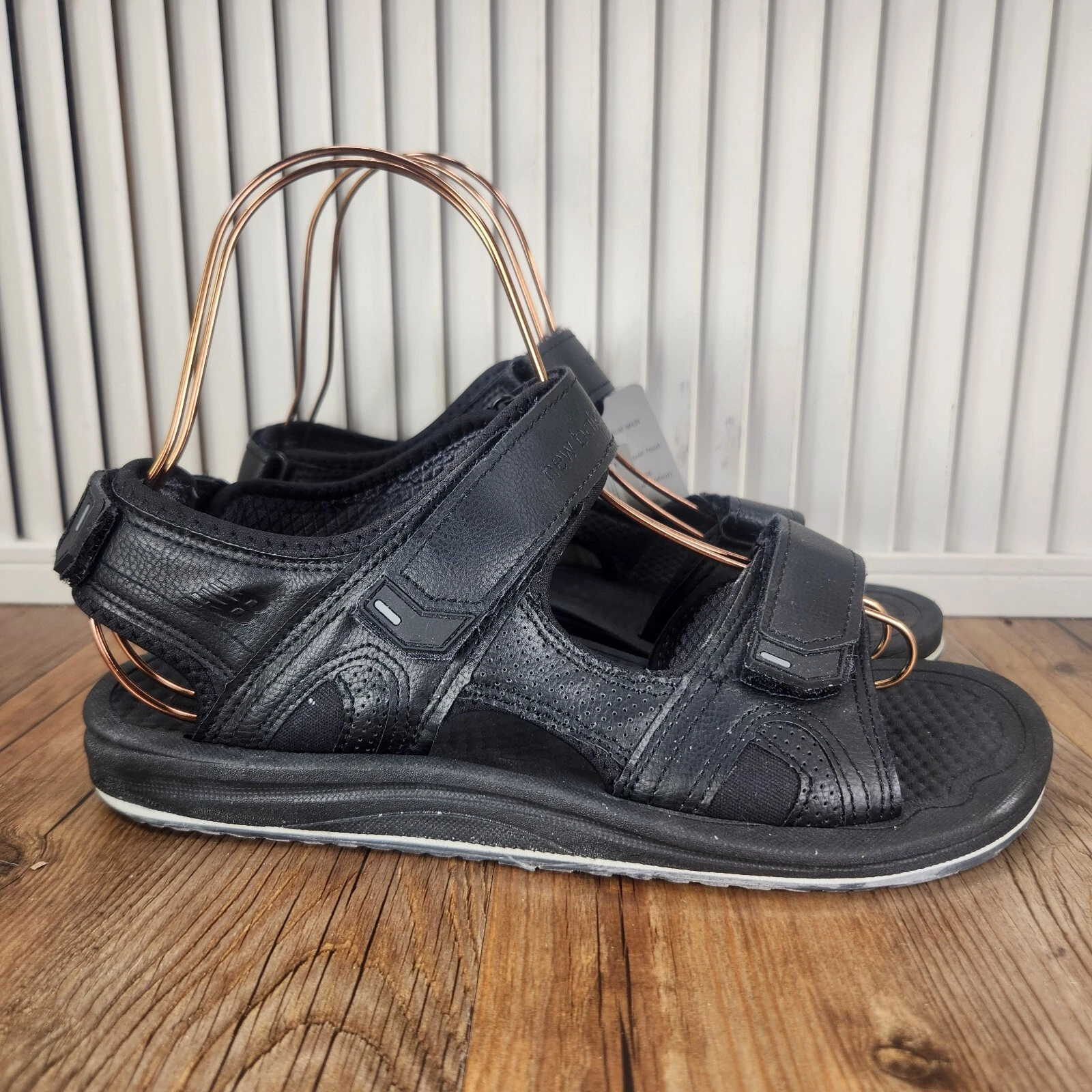 Sandali New Balance Ricaricabili M2080BK Uomo Tg 8 D Pelle Nera Comfort City Walk