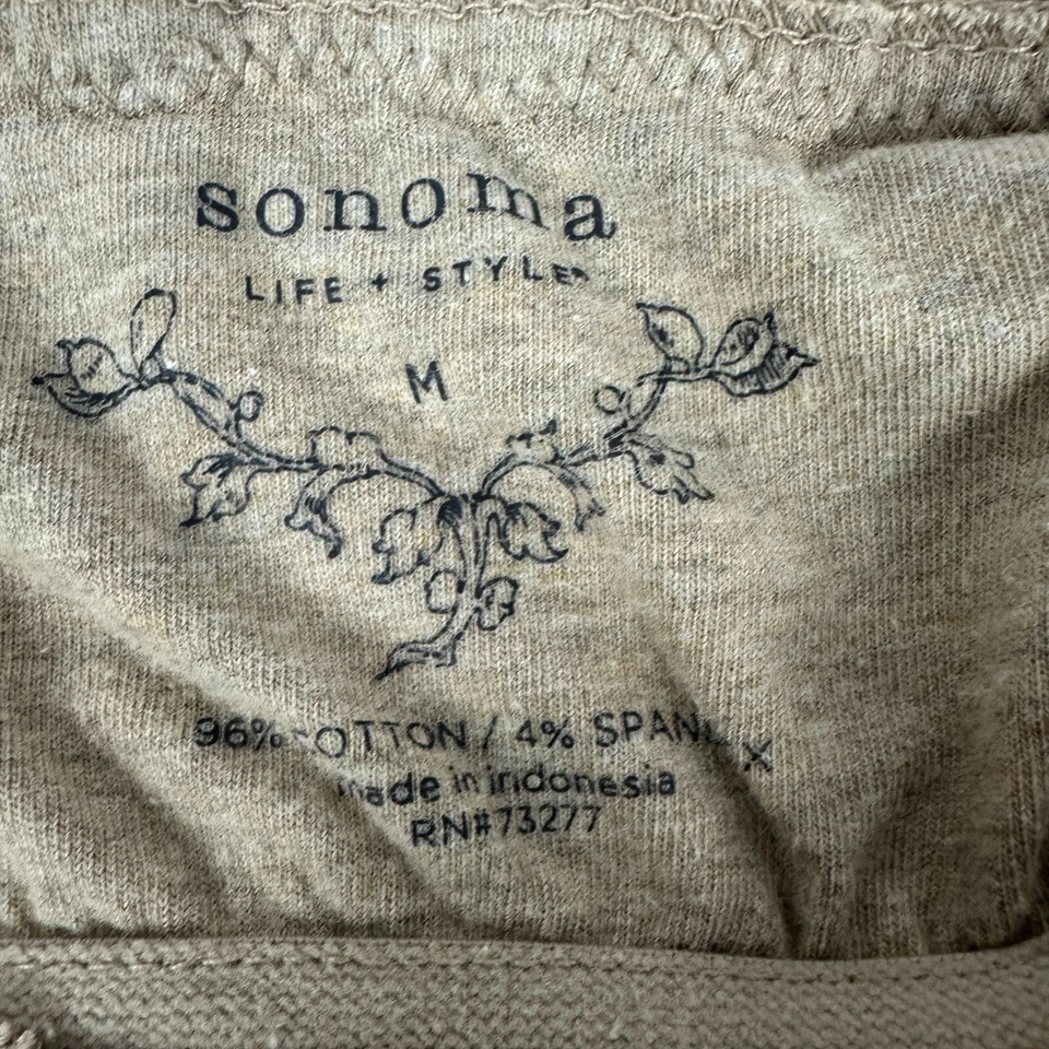 Top cami Sonoma Life + Style beige con ribete de encaje para mujer talla M Foto 3 de 4