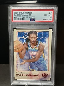 2023-24 Panini Court Kings #27 Cason Wallace Water Color ROOKIE Ruby /149 PSA 10