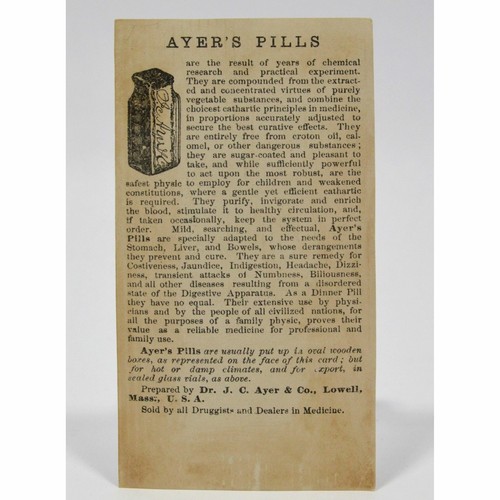 Antique Advertising MEDICINE TRADE CARD "AYER'S CATHARTIC PILLS" 7 Naked Babies - Picture 3 of 3