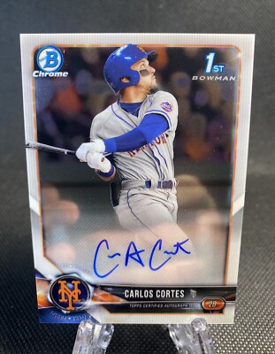 Carlos Cortes 2018 Bowman Chrome Draft 1st Prospect Auto #CDA-CC Mets