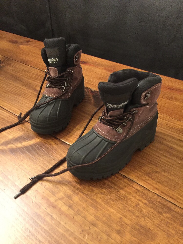 COLEMAN SZ Glacier-K Thinsulate Lace Up Duck Boots Black/Brown Leather