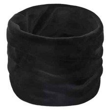 New Adults Black Soft Fleece Lined Snood Scarf Neck Warmer With Drawstring