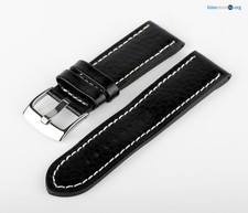 Uhren Lederarmband Uhrenband Leder Schwarz Weiß XXL MX20 Genarbt Armband