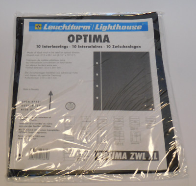 10er Pack ( 10 Blätter ) Leuchtturm Optima ZWL XL schwarz Neu UVP 11,95 