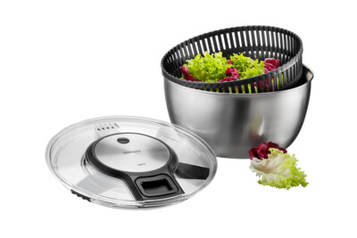 Salatschleuder SPEEDWING  Edelstahl Seilzug Schleuder Salattrockner Salat Sieb