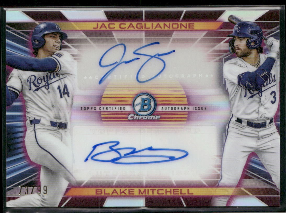 2024 Bowman Draft Jac Caglianone Blake Mitchell Chrome Prospect Dual Auto /99