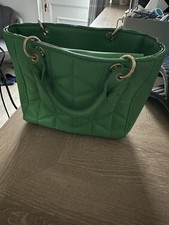 Primark Small Green Padded Faux Leather Handbag With Handles