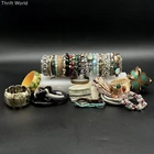 Vintage to Modern Costume Jewelry Lot of 40+ Bracelets Bangles Cuffs Beaded Boho