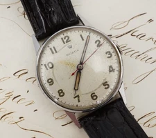 1930s Rolex Oyster Watch Leather Strap 34mm Manual Tropical Dial 3660 W936