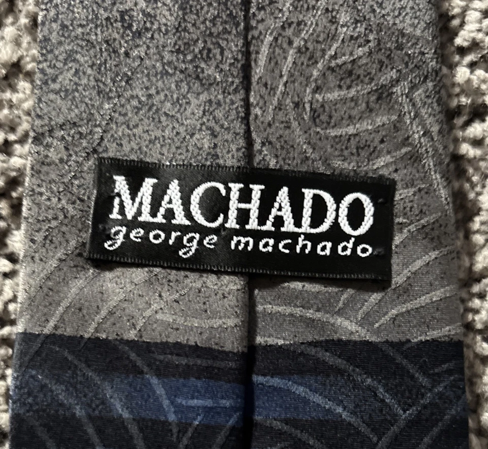 Zylos George Machado 55” Men’s Tie 100% Italian Silk Made In US Blue Red Pattern Foto 2 de 3