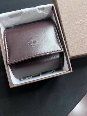 New Patek Philippe Leather Watch Travel Case Carry Case Brown-Full Set Gift Box