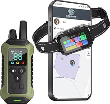 GPS Wireless Dog Fence System Collar   2-In-1 Remote or App Controlled Boundary