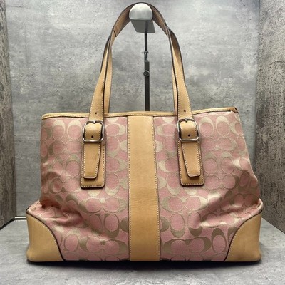 コーチ（coach）ショルダーバッグ COACH 6337 Pink Tote bag Signature shoulder Vintage Canvas Leather