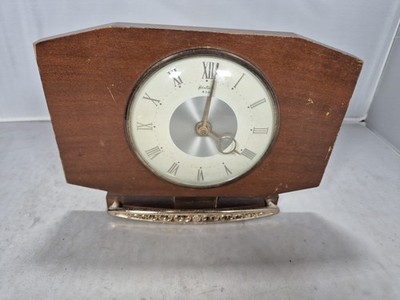 Vintage Bentima 8 Day Mantel Clock Wooden Case Roman Numerals