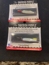Lot of 2 Swedish Pimple Lures Size 5 GLO Nickel Glow - New in package