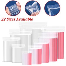 Clear PE Zip-lock Bags Plastic Grip Self Seal Resealable Food Grade Storage Bags
