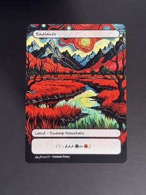 MTG - Badlands - Van Gogh Style - Card For EDH and Playtest