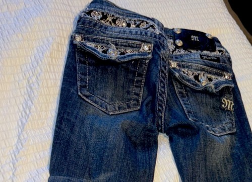 Miss Me Girls Denim BootCut Jeans Embellished Size 7 - Picture 4 of 4