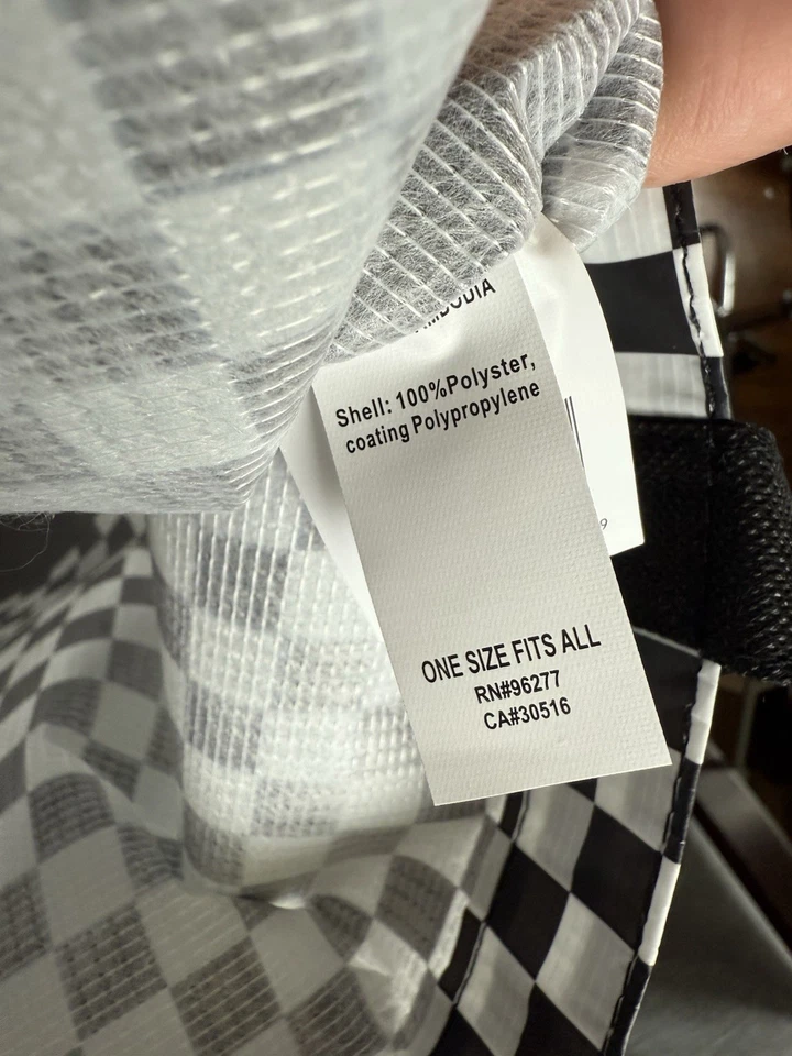 NUEVO Bolso de Mano Vans OTW Negro/Blanco a Cuadros 18x13" Playa Bolso de Mano Shopper OSFA NUEVO CON ETIQUETAS Foto 4 de 4