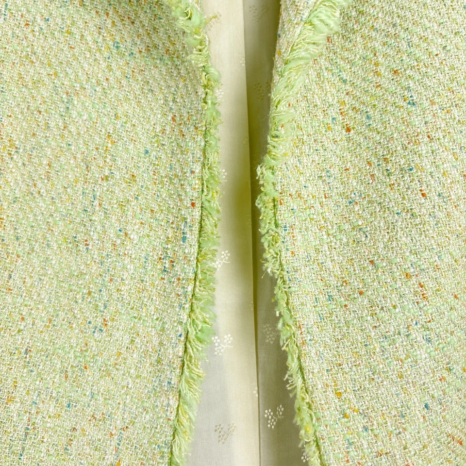 Conjunto de traje para mujer Garfield & Marks talla 8 verde tweed blazer falda ribete con flecos Foto 4 de 4