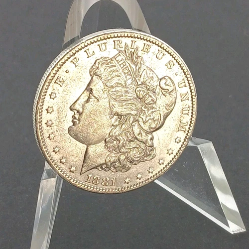 1881 O Morgan Silver Dollar Good Luster Light Toning Cleaned