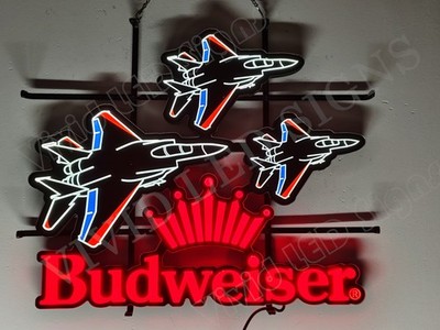 Vivid LED  24'' Fighter Aircraft Jet Pilot Beer Neon Sign Light Lamp With Dimmer