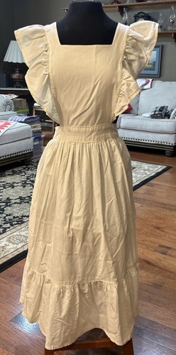 Handmade Apron Pinafore Cotton Muslin Back Tie & Buttons Small-Medium
