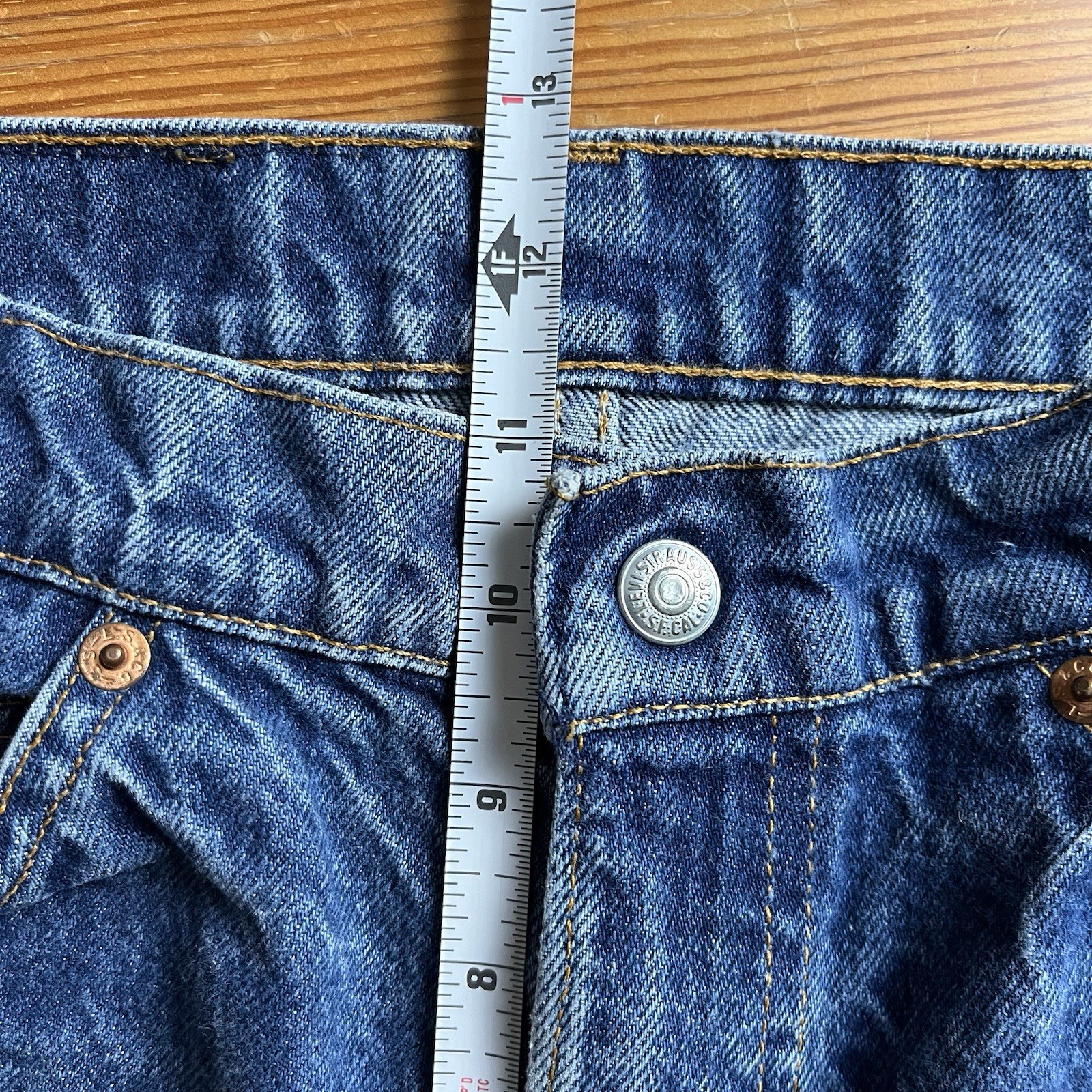 Rare Vtg 80s levis orange tab dark wash jeans repair patch work faded Distressed image 6