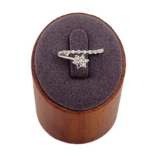 14k White Gold Wrap Floral Star Diamond Ring Size 6.5