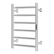 VEVOR 6-Bar Towel Warmer Rack Wall Mounted Heated Towel Rack for Bathroom Silver