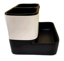 Vanity Bathroom Countertop Organizer Black 3 Compartments Resin 7"Lx 5"Wx 4.5"H