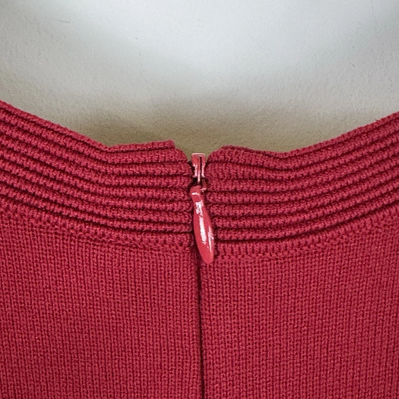 Abito svasato MICHAEL Michael Kors ottomano al ginocchio rosso ribes donna nuovo con etichette 1X