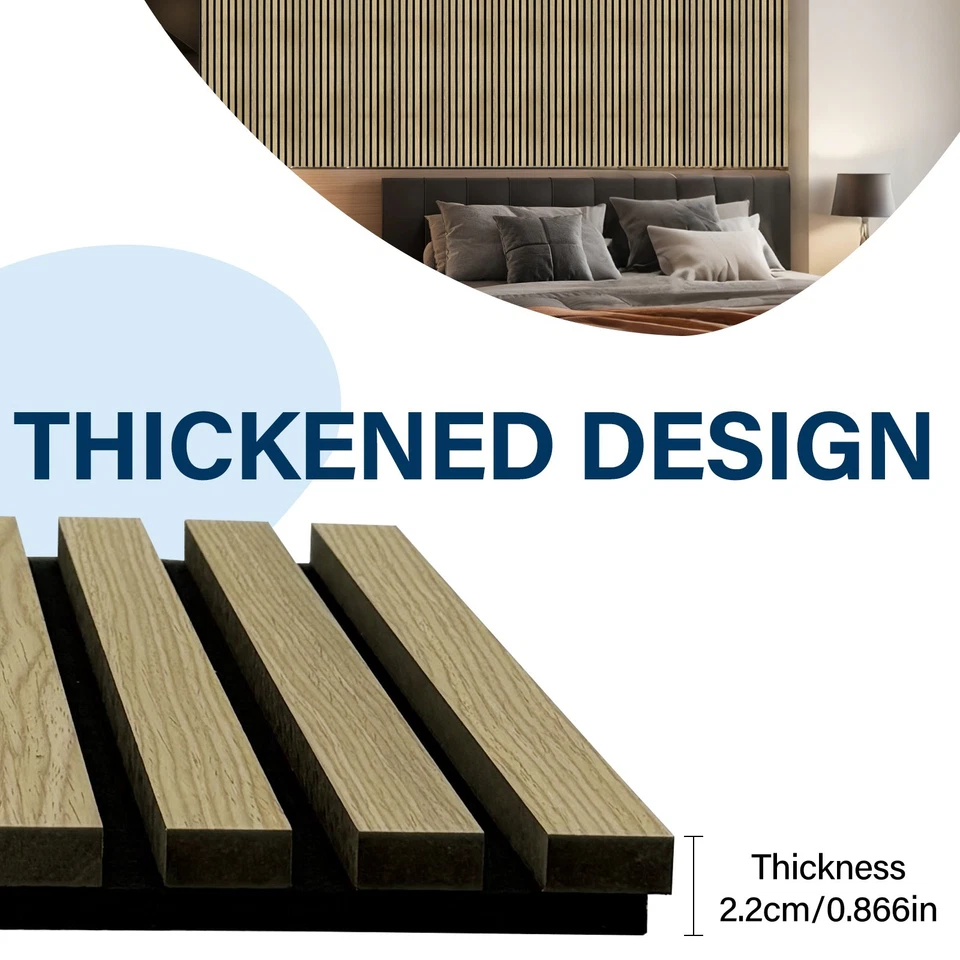 Paneles de pared de madera panel acústico, paneles absorbentes de sonido, 4 piezas, 11,81 pulgadas X 11,22 pulgadas Foto 4 de 4