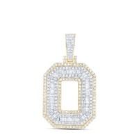 10K Gelbgold Echt Baguette Diamant Vereist Aus Brief O Initialen AnhäNger 1.25