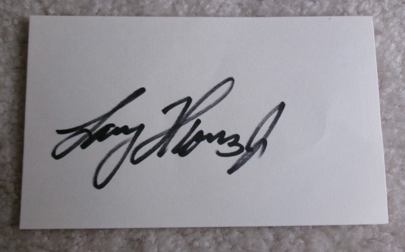 Larry Thomas Autograph SIGNED 3x5 Index Card     MLB