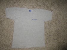 VTG CHAMPION MADE IN USA CREW NECK PULLOVER GRAY TEE T-SHIRT TOP WOMEN SZ XL S/S