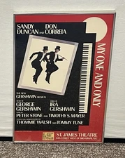 VINTAGE 1984 MY ONE & ONLY THEATER BROADWAY WINDOW CARD POSTER FRAMED W/ TICKET